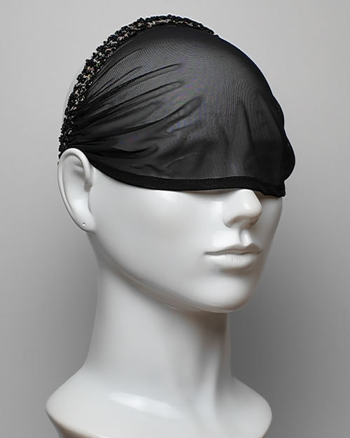 Beaded Headband Mesh See Through Eye Mask