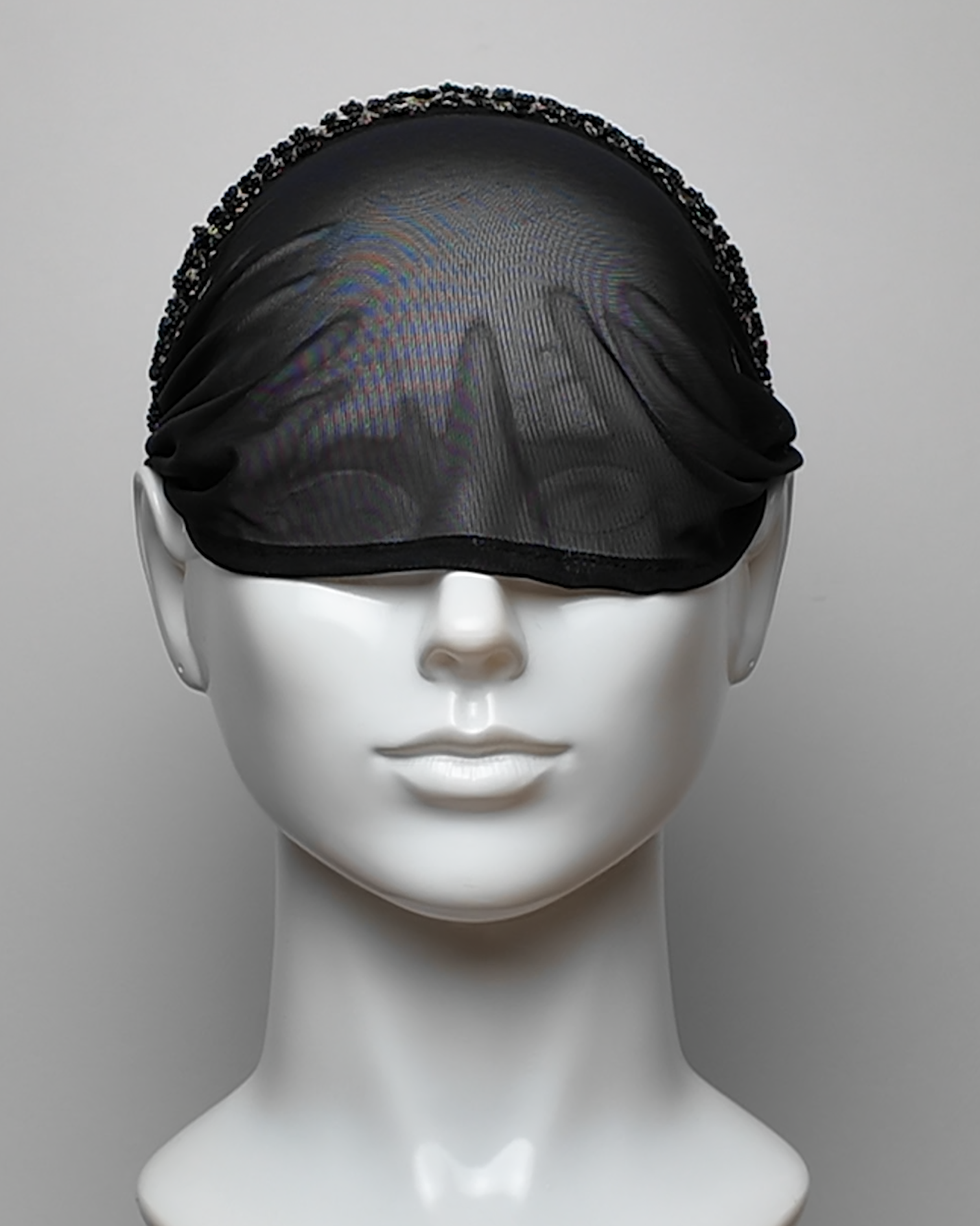 Beaded Headband Mesh See Through Eye Mask