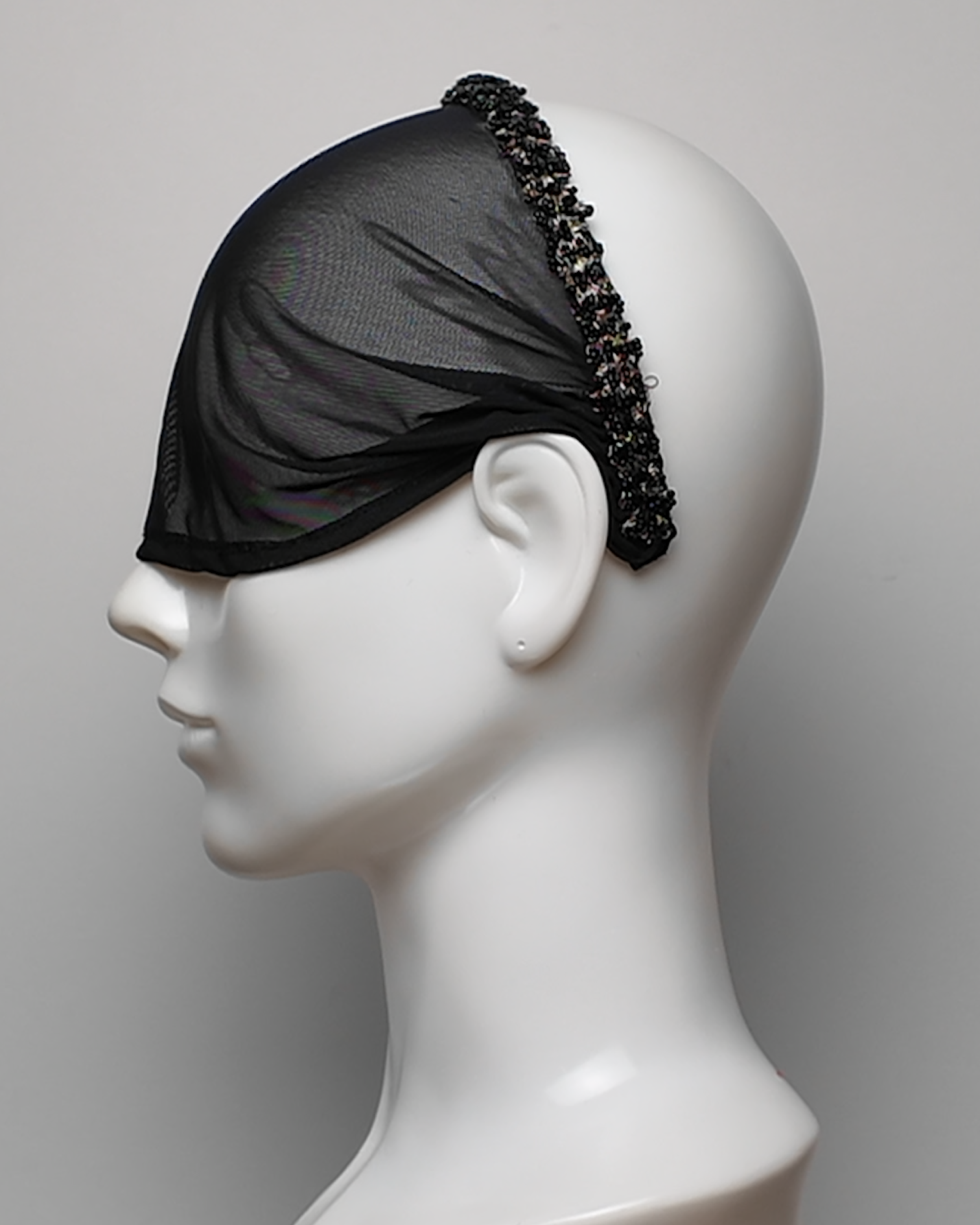 Beaded Headband Mesh See Through Eye Mask