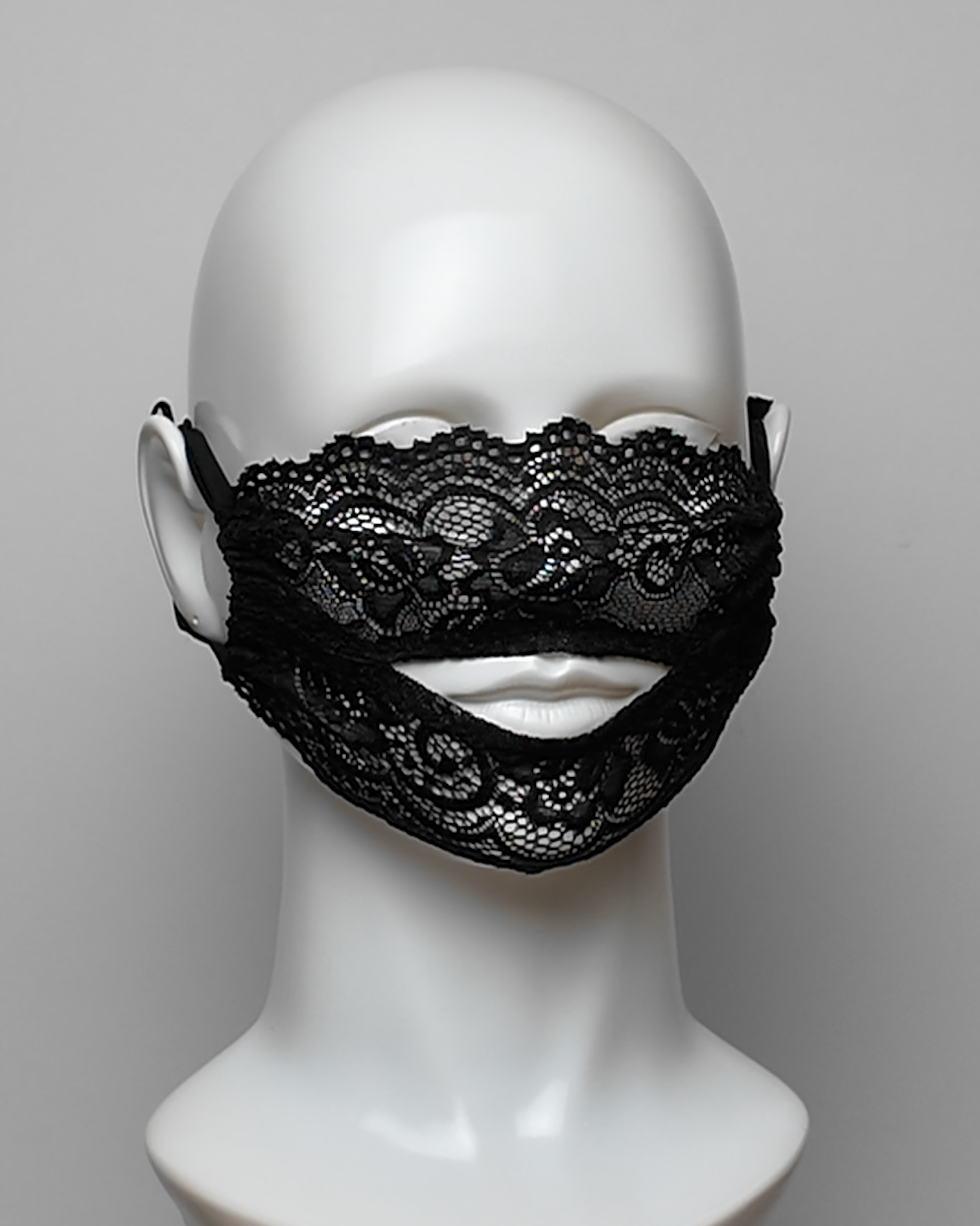 Midnight Whisper Half Face Mask with Mouth Opening