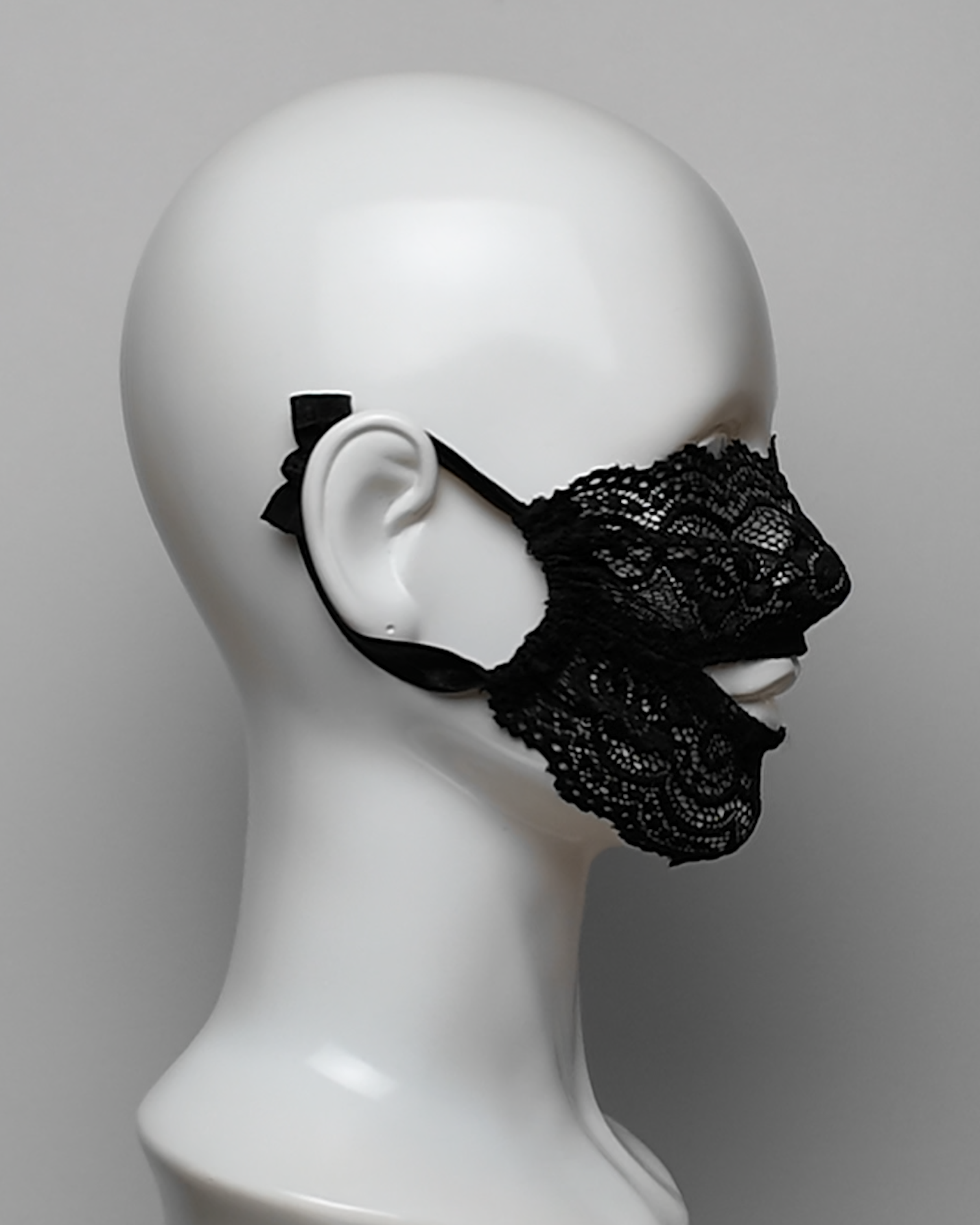 Midnight Whisper Half Face Mask with Mouth Opening