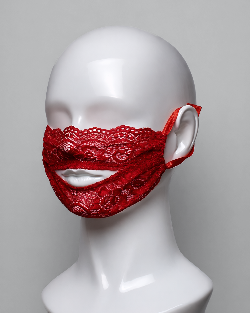 Midnight Whisper Half Face Mask with Mouth Opening