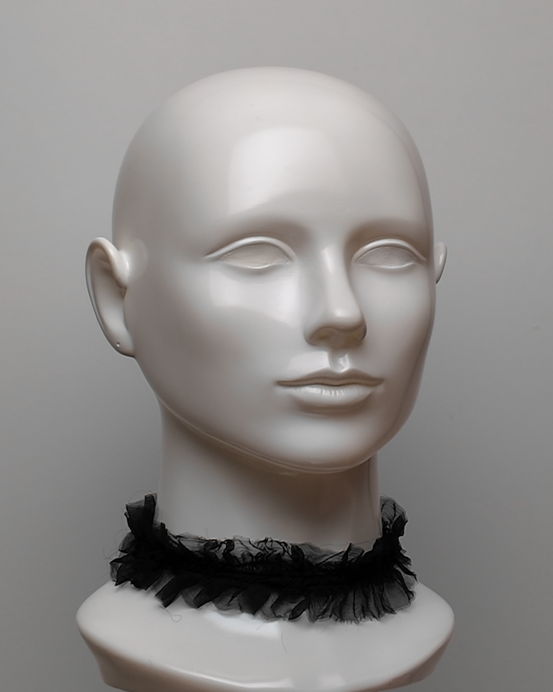 Raw Edge Silk Ruffle Choker