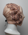 Peach Crystal Embellished Full Face Mask