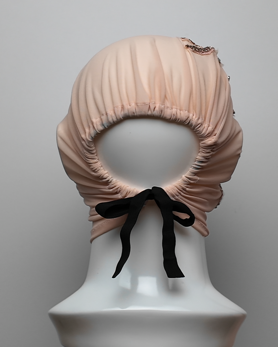 Peach Crystal Embellished Full Face Mask