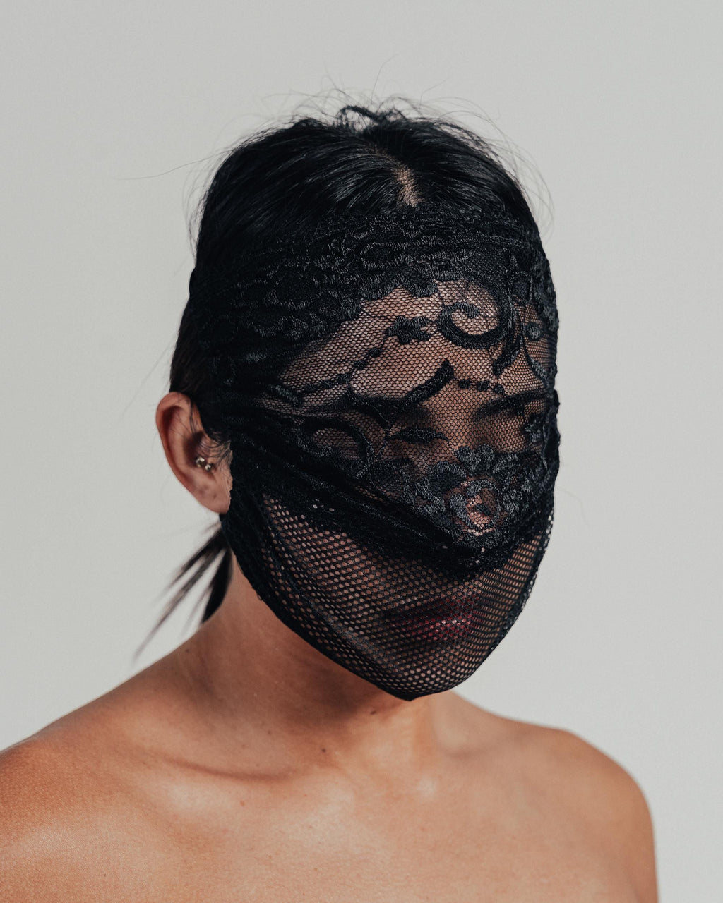 Lace & Mesh See Through Face Mask