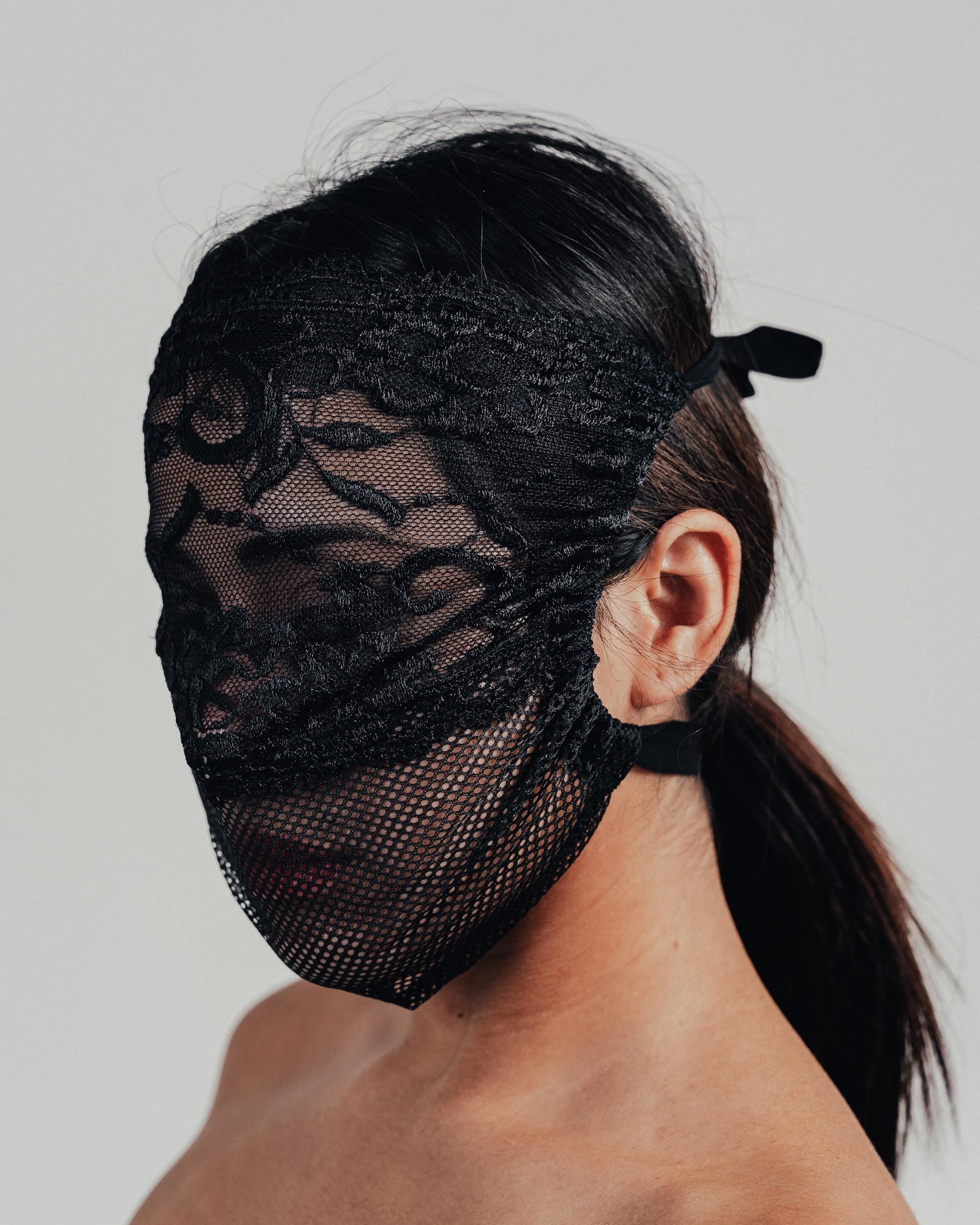 Lace & Mesh See Through Face Mask