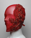 Red Crystal Embellished Full Face Mask