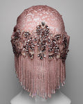 Rose Beaded Fringe Lace Mask with Crystal Embellishment