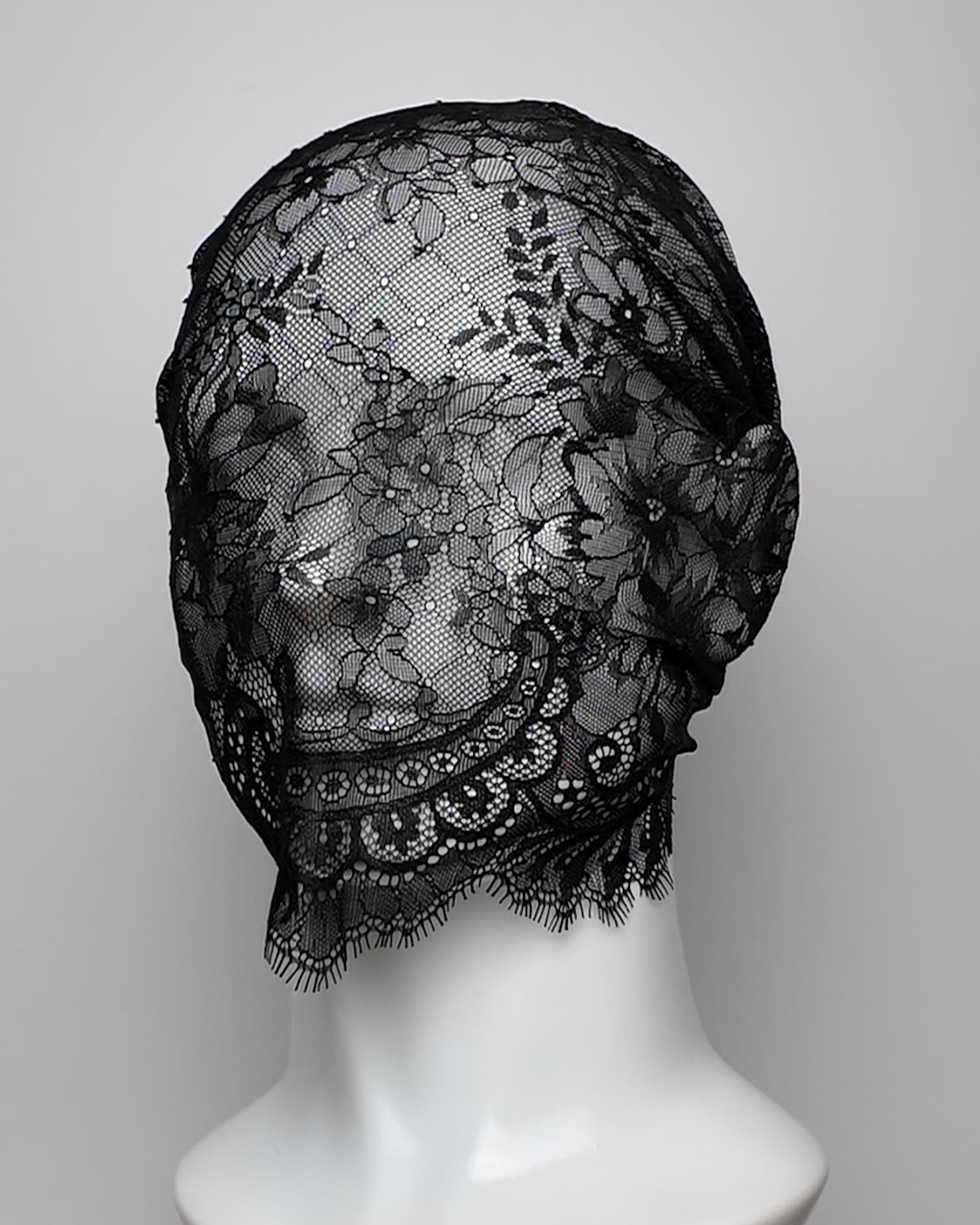 Chantilly Floral Lace Over the Head Face Mask