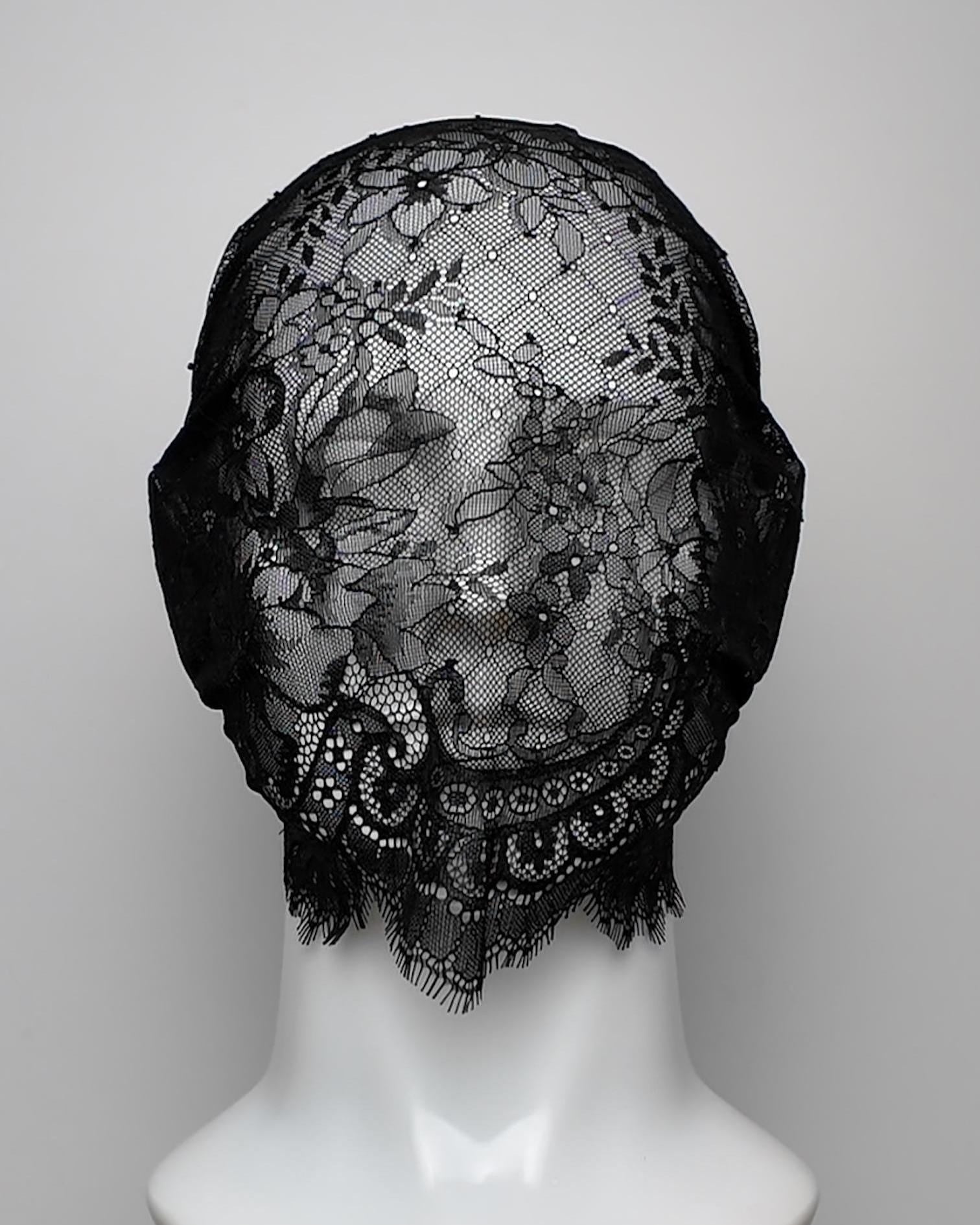 Chantilly Floral Lace Over the Head Face Mask