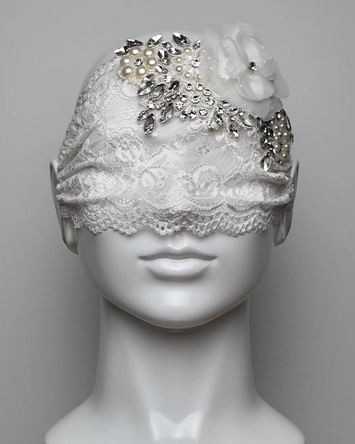 3D Floral Embellished Crystal See Through Eye Mask
