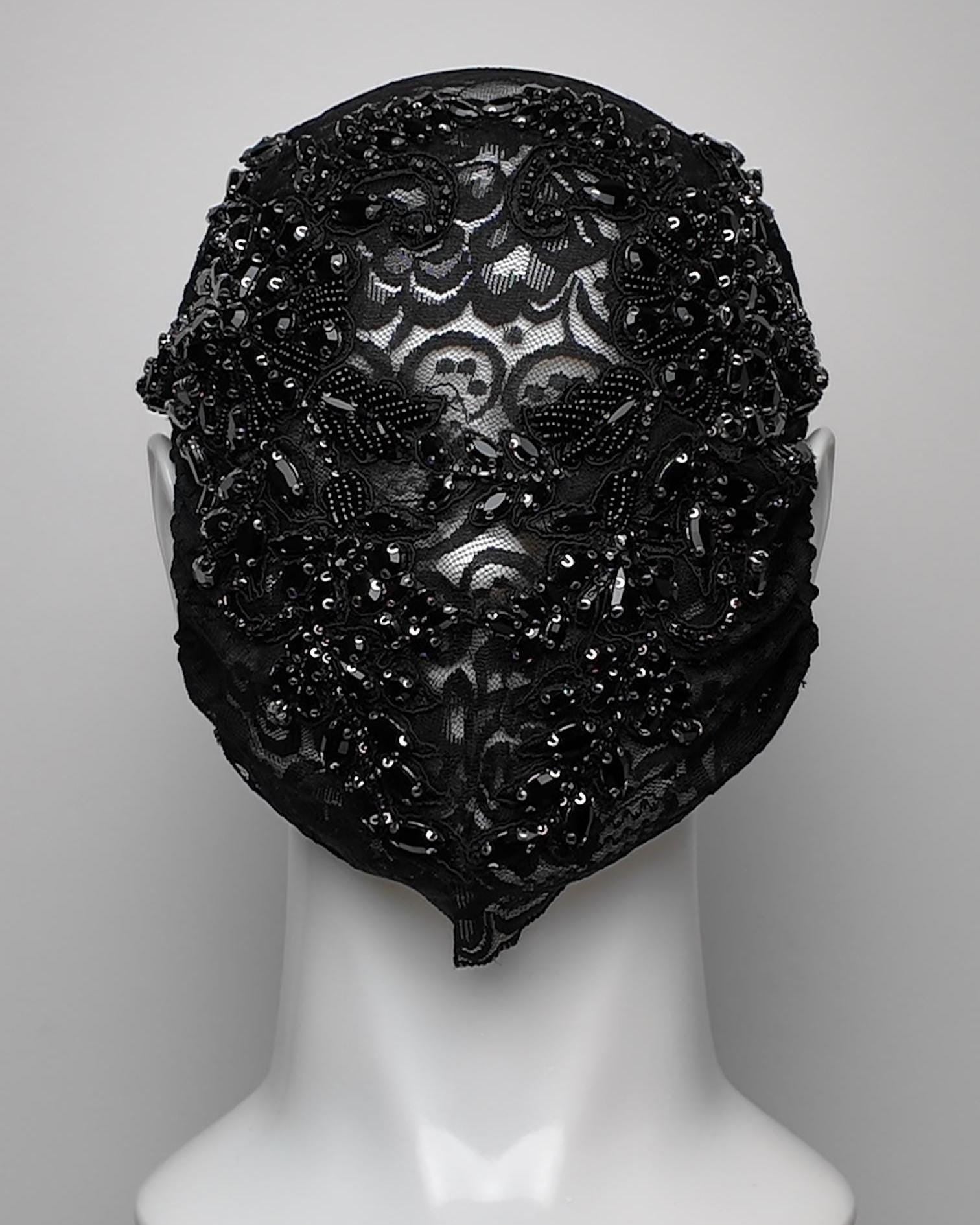 Black Crystal See Through Face Mask