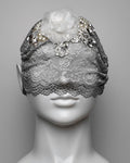 Embellished Crystal 3D Flower Sheer Lace Eye Mask