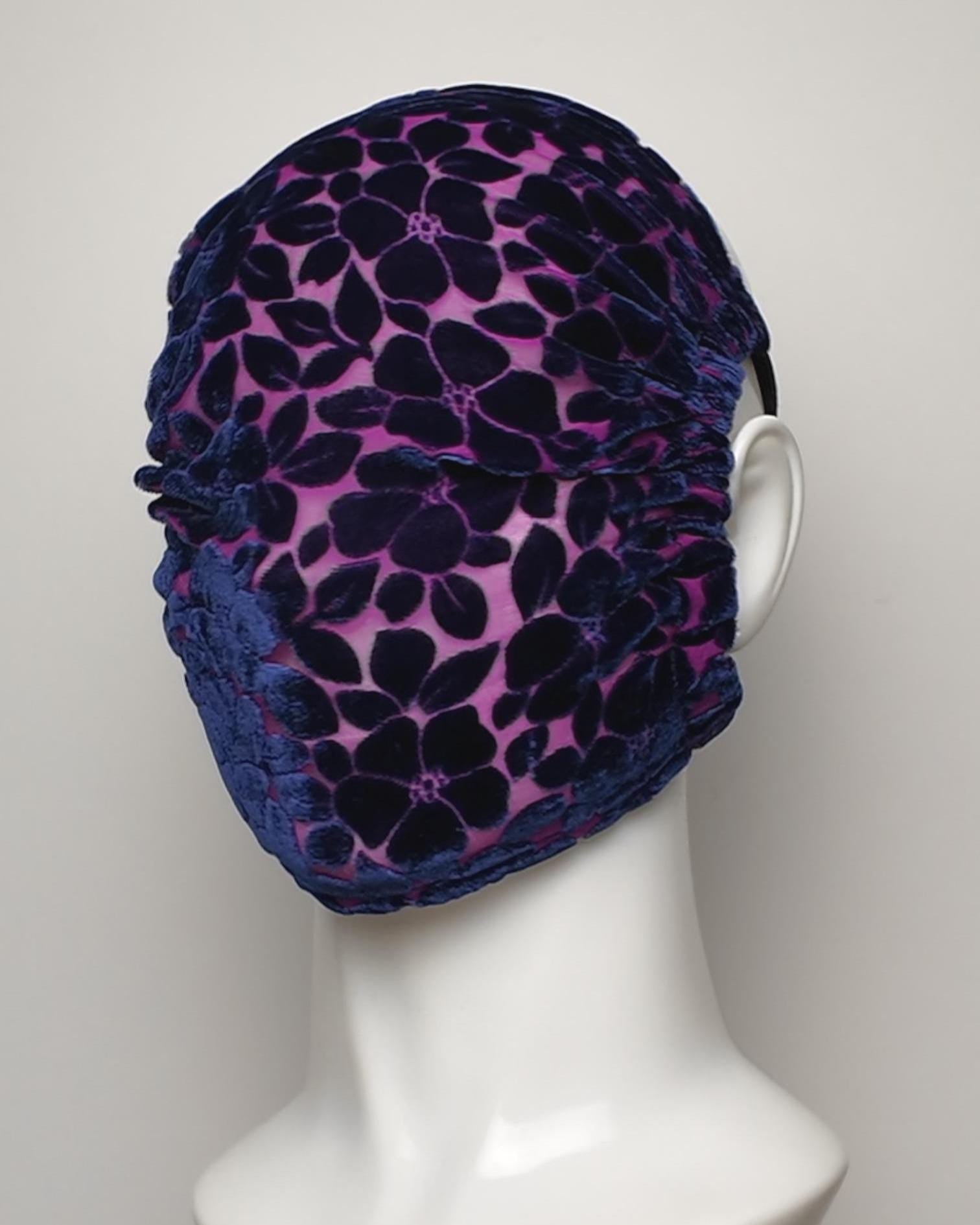 Burnout Silk Velvet Floral Full Face Mask