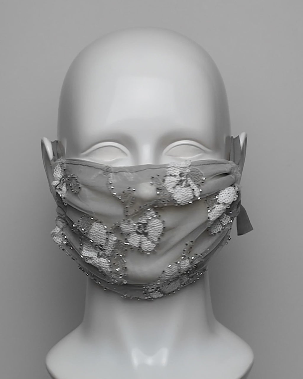 Moon Blossom Sequin & Mesh Half Face Mask