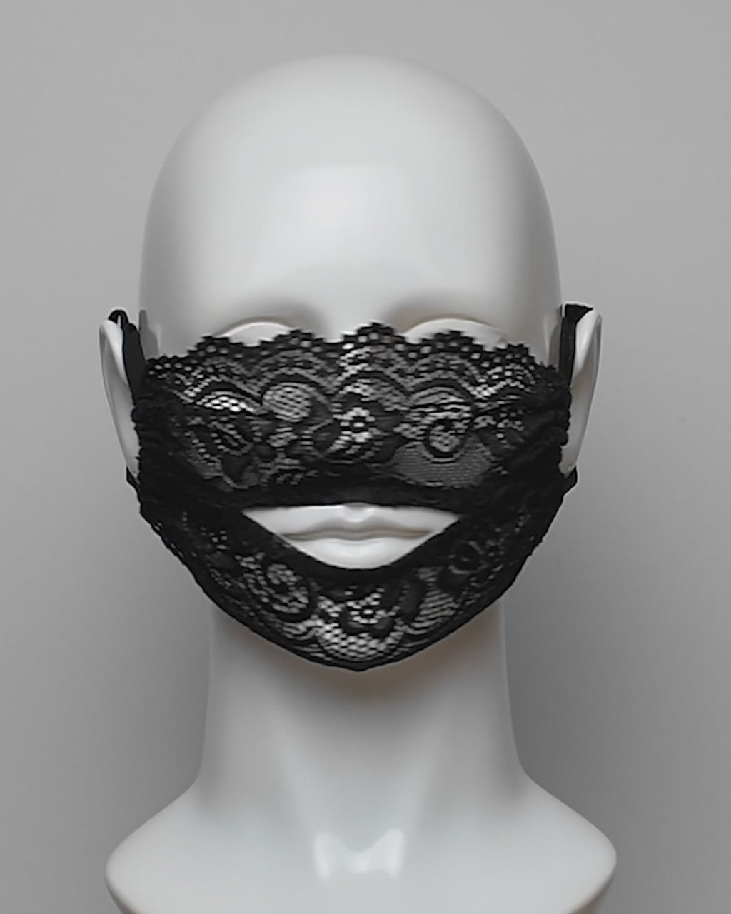 Midnight Whisper Half Face Mask with Mouth Opening