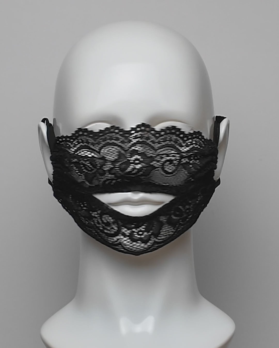 Midnight Whisper Half Face Mask with Mouth Opening